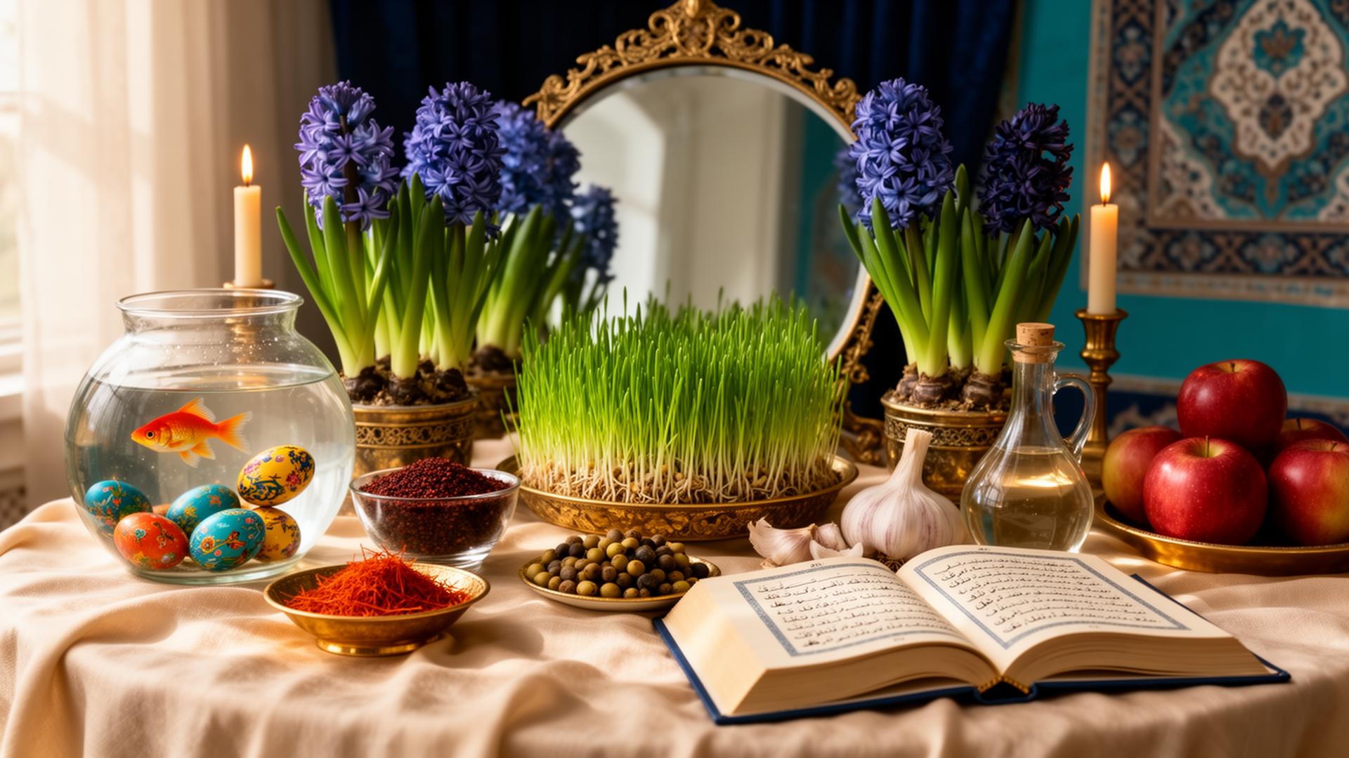 A Haft-Seen table set for Nowruz, the Persian New Year
